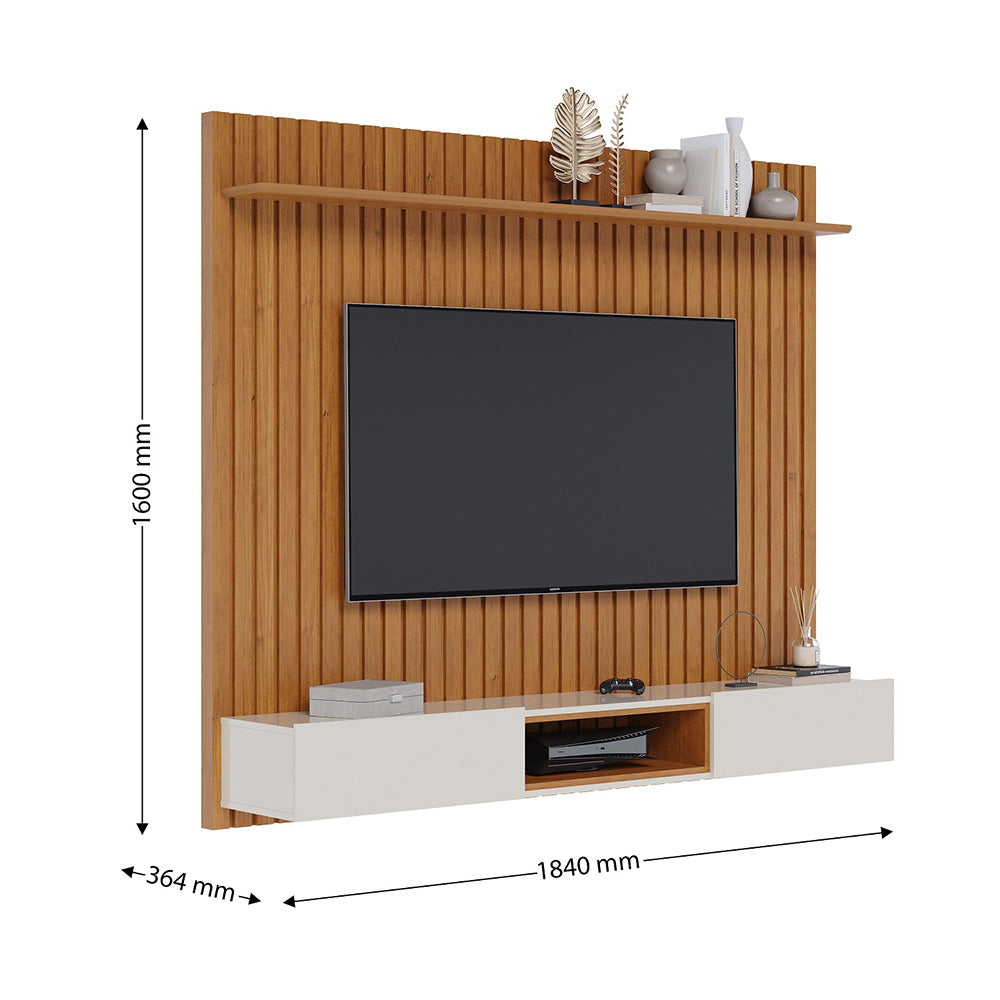 CENTRO DE ENTRETENIMIENTO PANEL LOFT 1.8 NATURE & OFF WHITE
