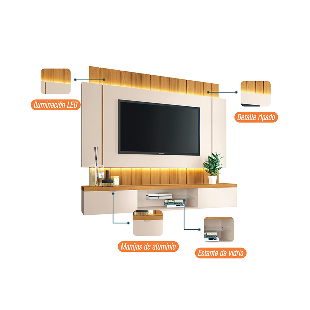 CENTRO DE ENTRETENIMIENTO DE TV PANEL BONN OFF WHITE