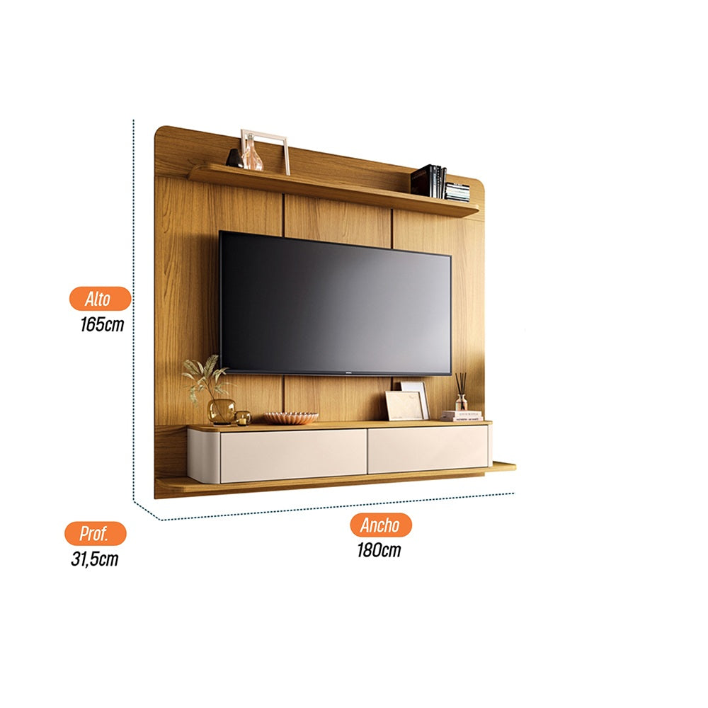 CENTRO DE ENTRETENIMIENTO DE TV PANEL BREMEN CINAMONO