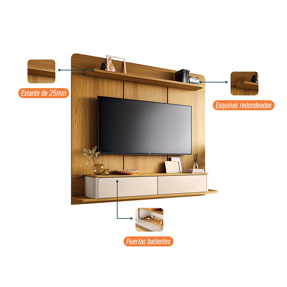CENTRO DE ENTRETENIMIENTO DE TV PANEL BREMEN CINAMONO