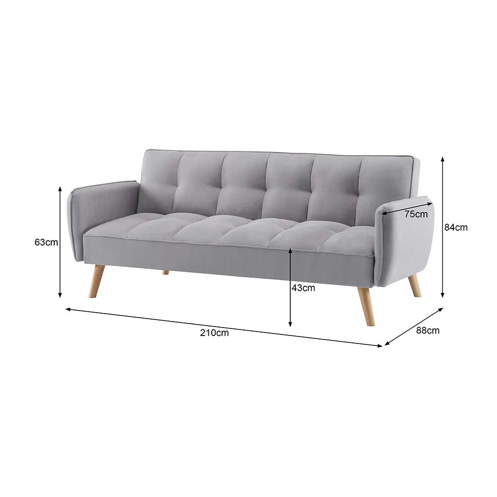 SOFÁ CAMA FUTÓN MIRANDA GRIS CLARO