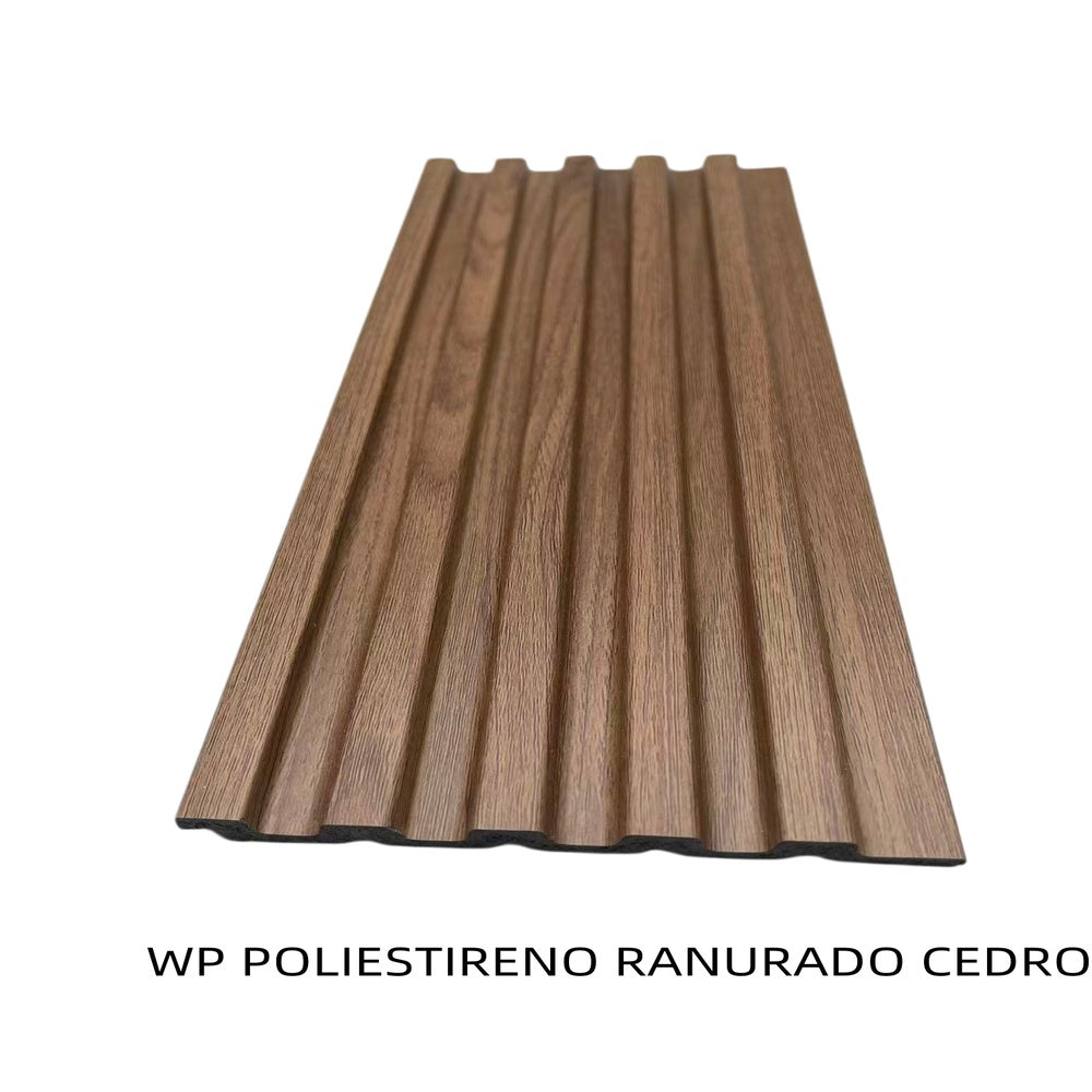 WALLPANEL  POLIESTIRENO 3D RANURADO CEDRO