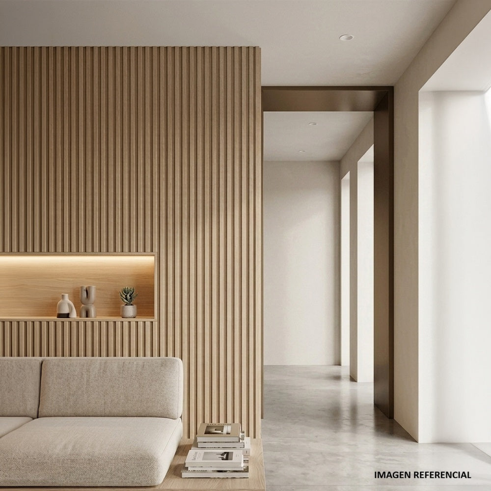 WALL PANEL POLIESTIRENO 3D SLIM ROBLE CLARO