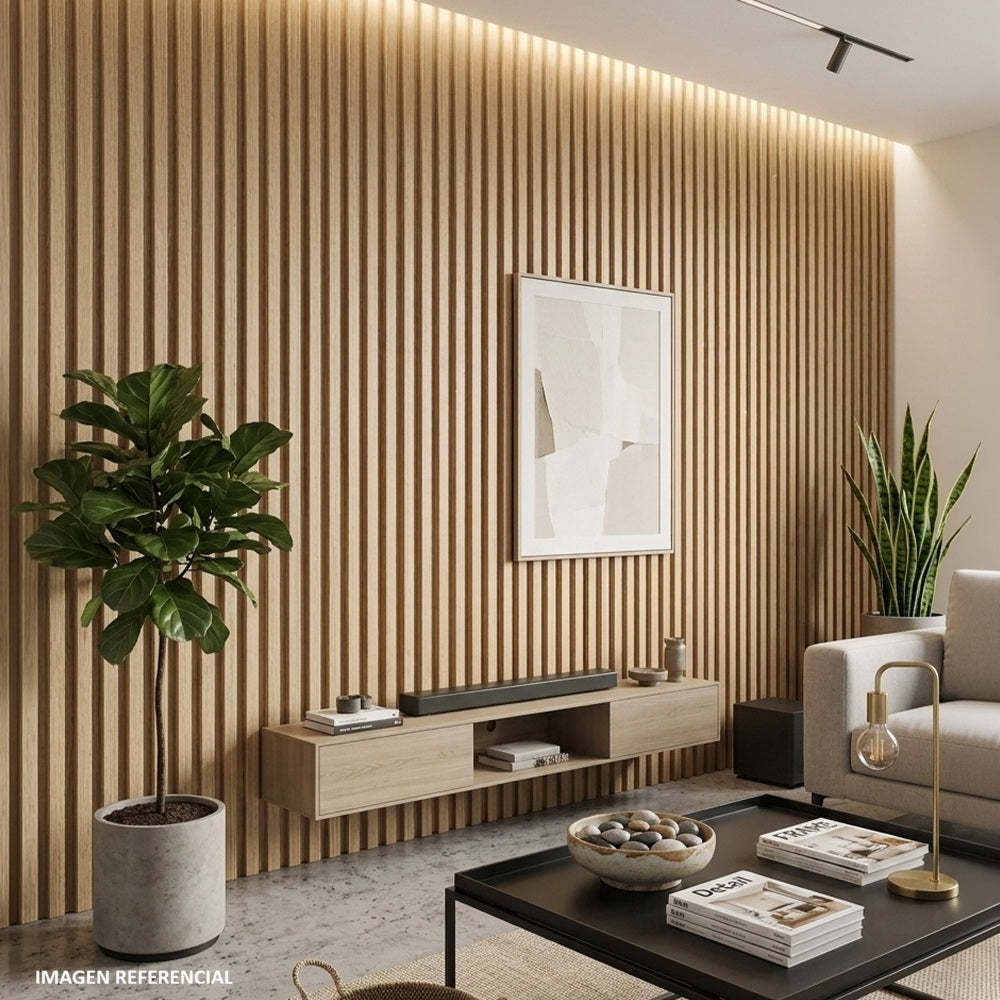 WALL PANEL POLIESTIRENO 3D SLIM ROBLE CLARO