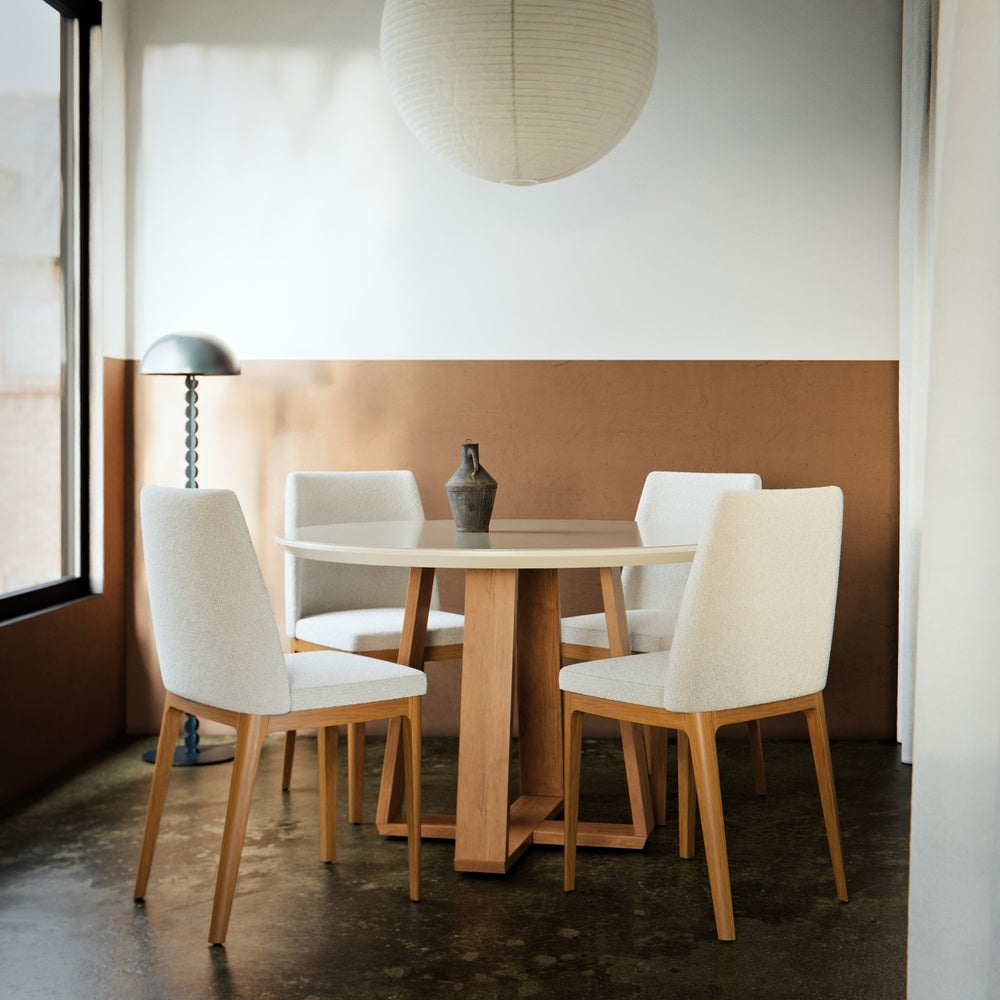COMBO WOOD + 4 SILLAS CITY BOUCLE BEIGE