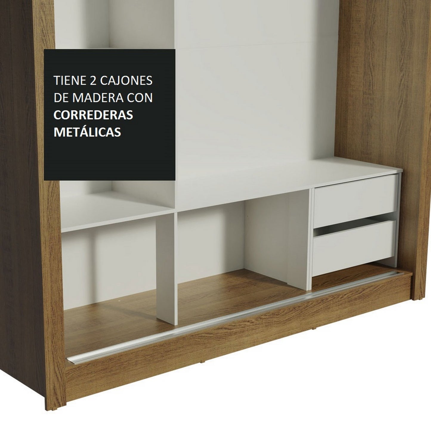 ROPERO 3P 2C ESPEJO ROMA RUSTIC