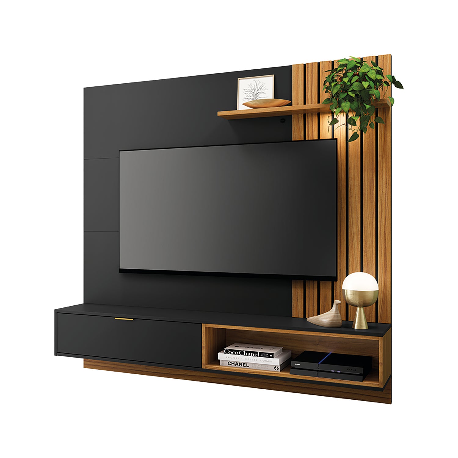 CENTRO DE ENTRETENIMIENTO PANEL MAUI NEGRO