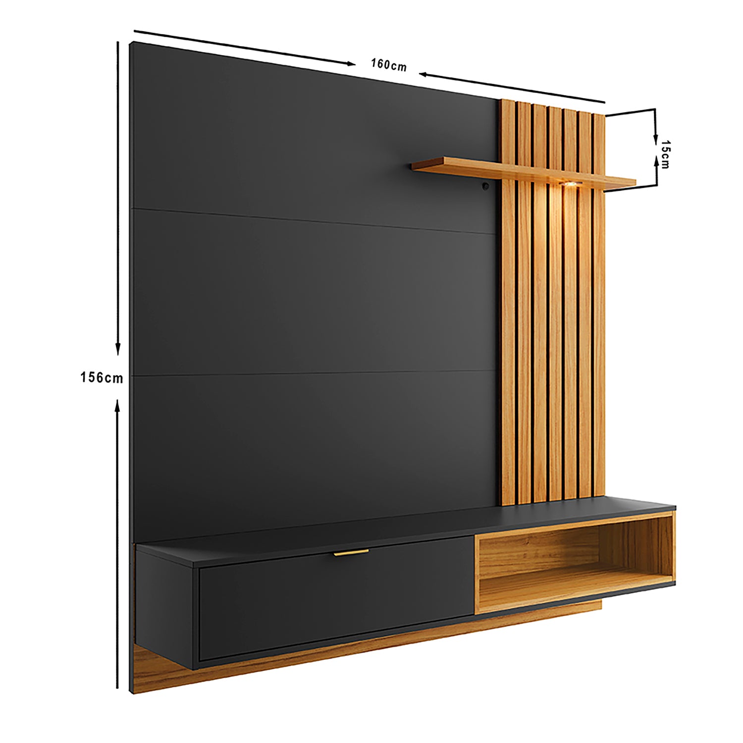 CENTRO DE ENTRETENIMIENTO PANEL MAUI NEGRO